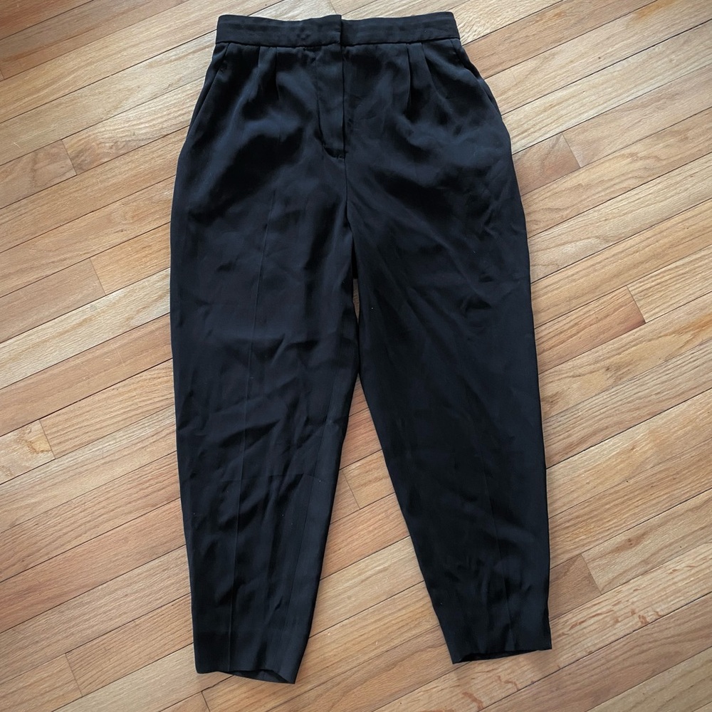 BABATON Conan Pant by Aritzia | Black Cropped Pleated Trousers